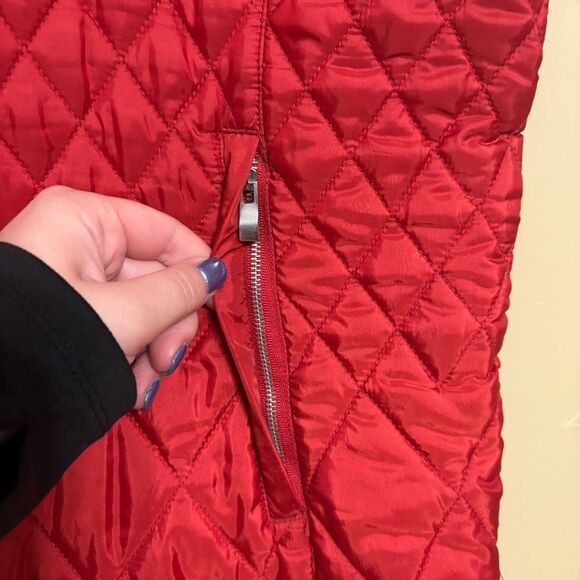 Talbots Women's Red Quilted Full Zip Puffer Vest with Pockets Extra Large XL - Picture 7 of 11